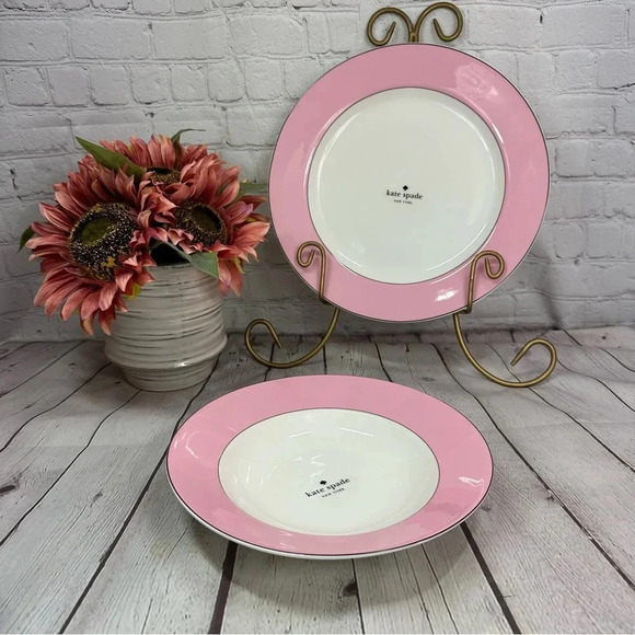 New with tags kate spade♠️ Rutherford blush pink choice of plate or pasta bowl - Picture 1 of 9